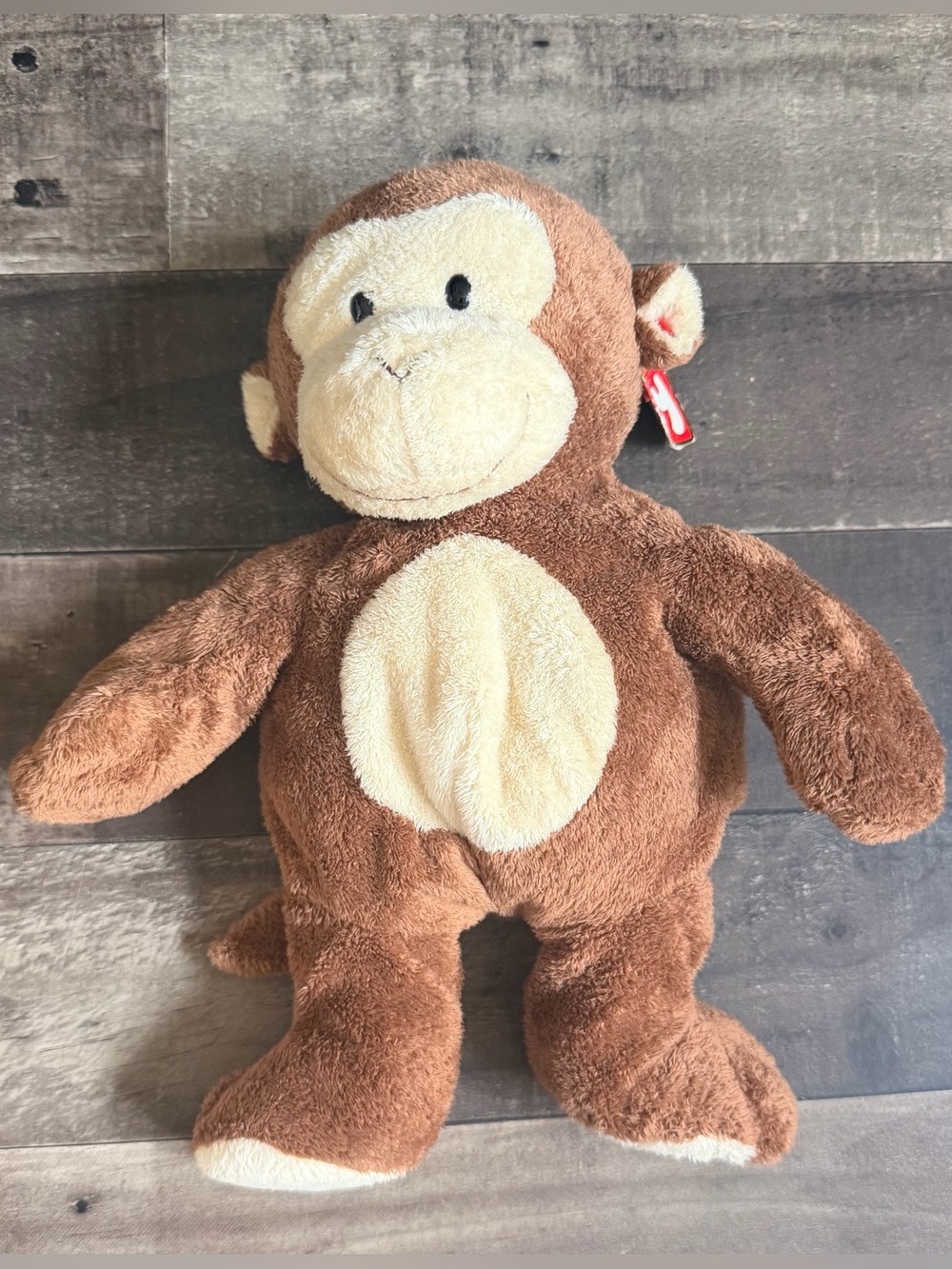 Ty Pluffies DANGLES The MONKEY Plush Baby Lovey Stuffed Animal Toy 2002 Brown